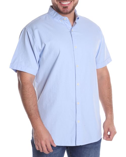 Camisa casual Gents celeste sólida para hombre