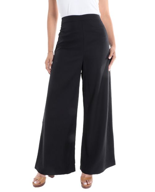 Pantalón Nicolle Wide Leg negro de cintura alta para mujer