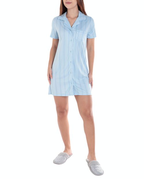Camisón French affair rayado manga corta para mujer