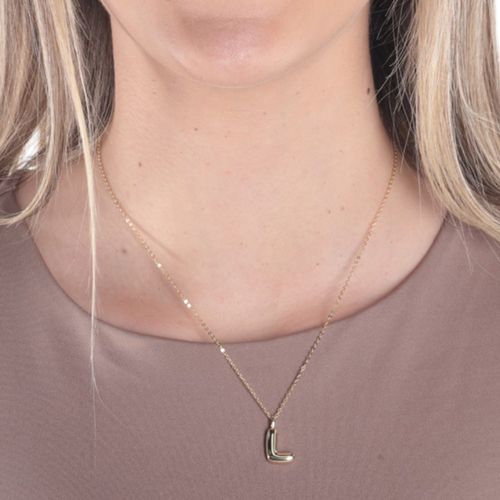 Cadena de plata con dije de letra 1mm- 18" para mujer