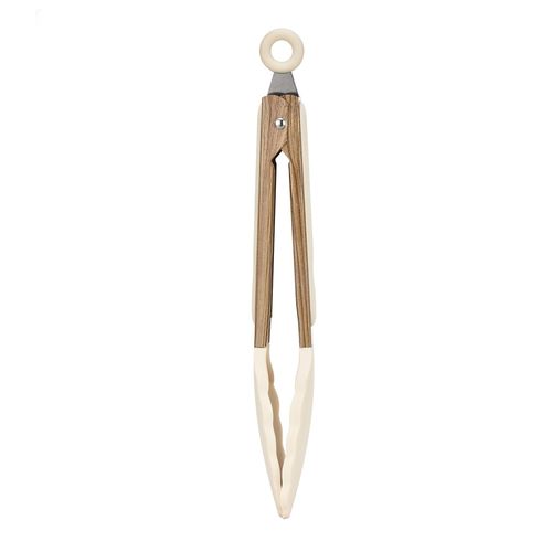 Pinza de madera y silicón color crema 18 cm