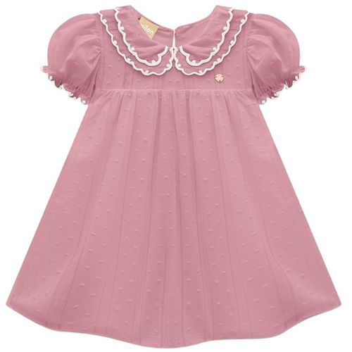 Vestido rosado sólido para bebé niña
