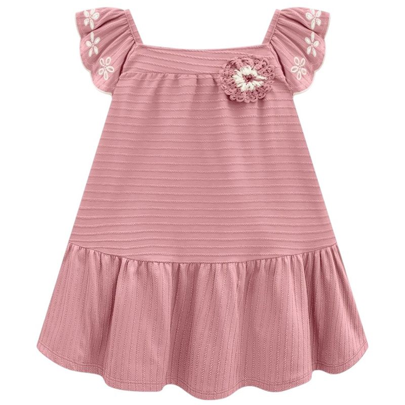 Vestido-rosado-solido-para-bebe-niña-104773054