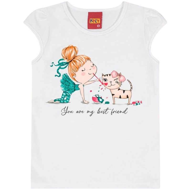 Blusa-blanca-con-estampado-para-niña-104781947
