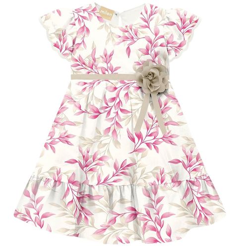 Vestido blanco con estampado para niña