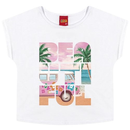 Blusa blanca con estampado para niña