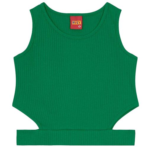 Blusa verde sólido para niña