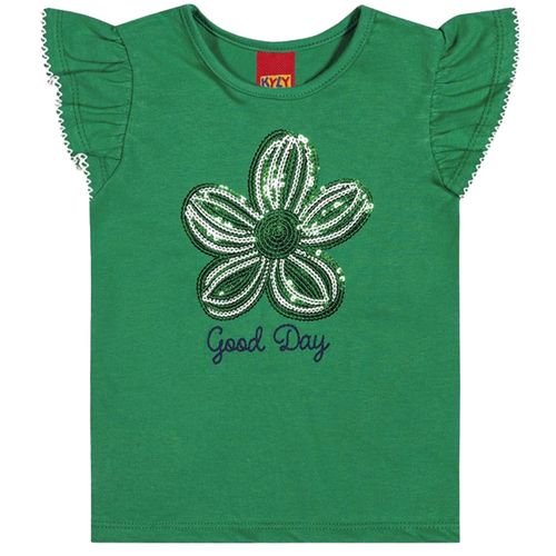 Blusa verde con lentejuelas para niña