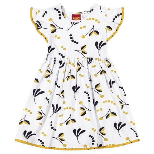 Vestido blanco con estampado para niña