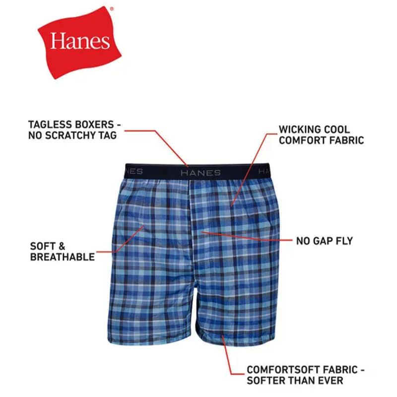 103467946-7-Pack-de-6-boxers-clásicos-Hanes-azules-cuadriculados-para-hombre