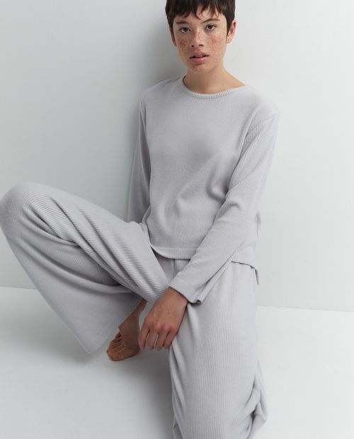 Camiseta de pijama sfera gris para mujer
