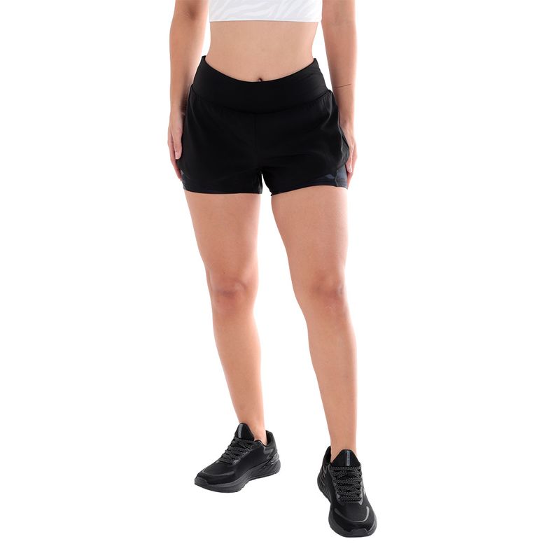 Short deportivo RBX negro de cintura media para mujer Siman
