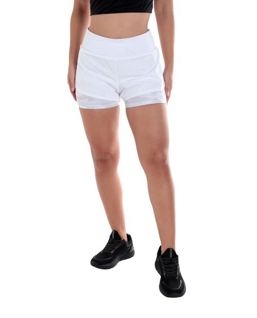 Short deportivo RBX  blanco de cintura media para mujer