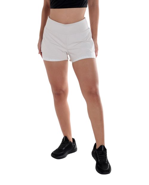 Short deportivo RBX blanco de cintura media para mujer