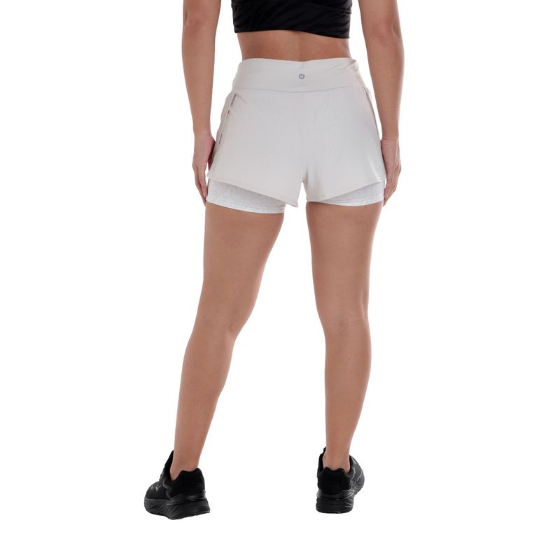 Short deportivo RBX blanco de cintura media para mujer Siman