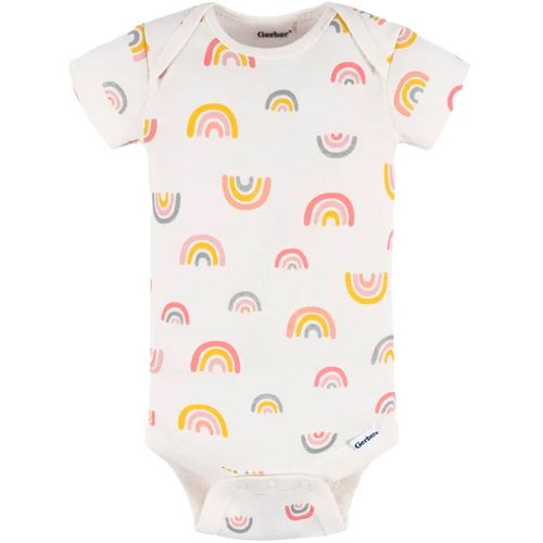 Mameluco blanco con estampado de arcoíris para bebé niña