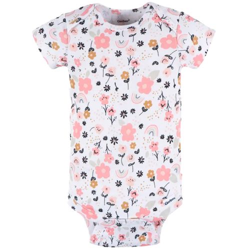 Mameluco blanco con estampado de flores para bebé niña