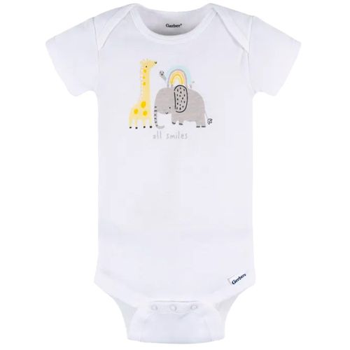 Mameluco blanco con estampado para bebé niño