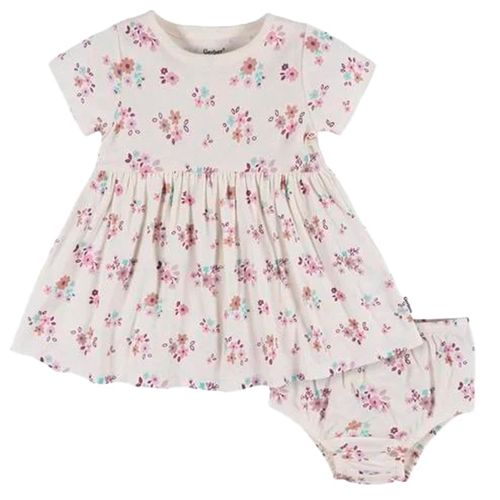 Vestido blanco con estampado de flores para bebé niña