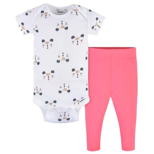Conjunto de 2 piezas bicolor con estampado para bebé niña