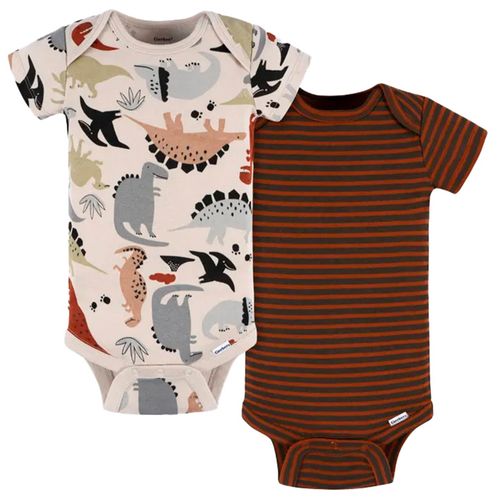 Set de 2 mamelucos multicolor con estampado de dinosaurios para bebé niño