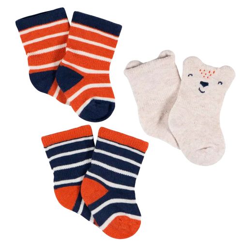 Set de 3 pares de calcetines multicolor con estampado para bebé niño