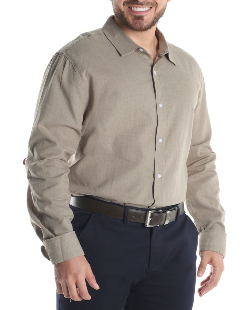 104606767-Camisa-casual-de-lino-Gents-regular-fit-cafe-heather-para-hombre
