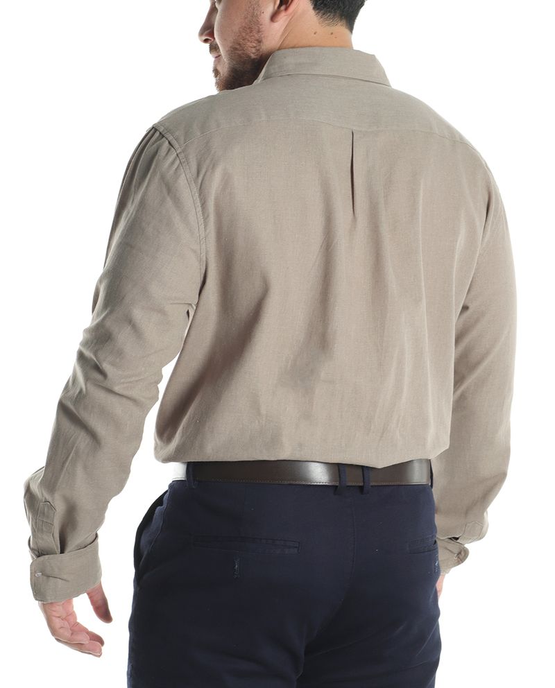 104606767-Camisa-casual-de-lino-Gents-regular-fit-cafe-heather-para-hombre