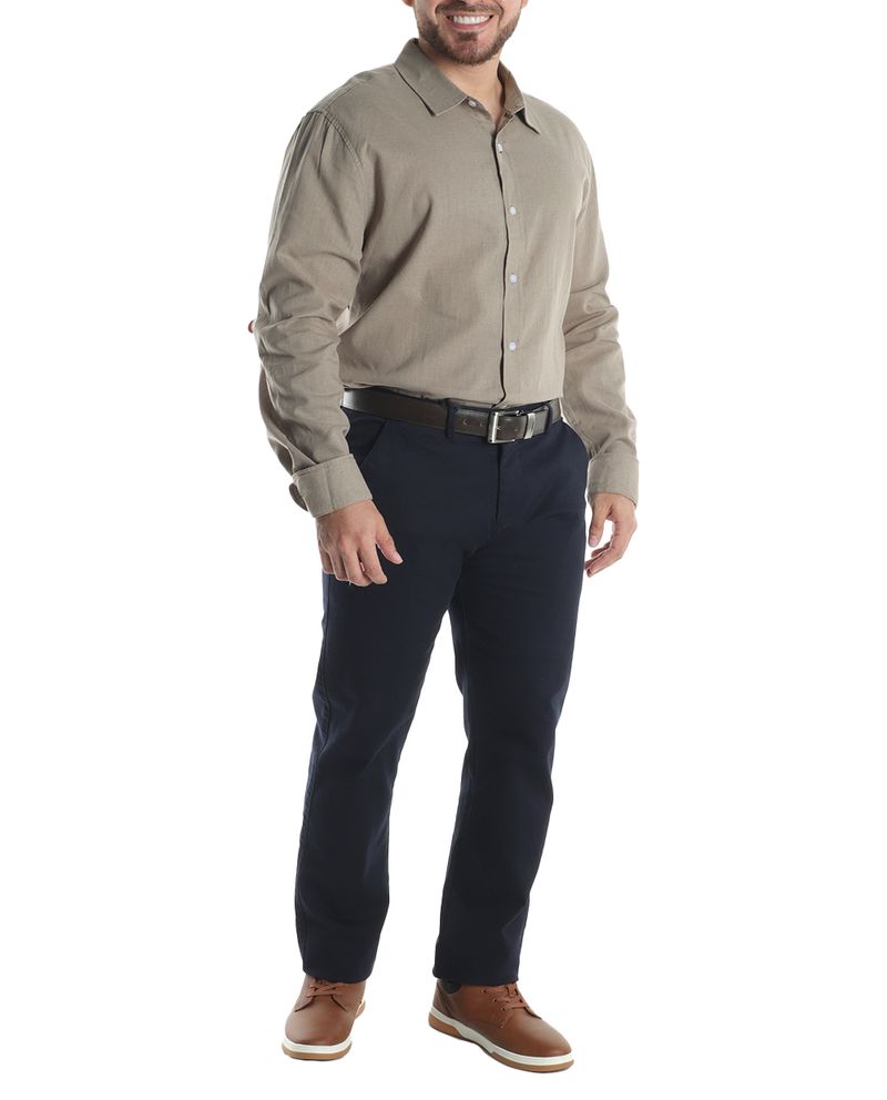104606767-Camisa-casual-de-lino-Gents-regular-fit-cafe-heather-para-hombre