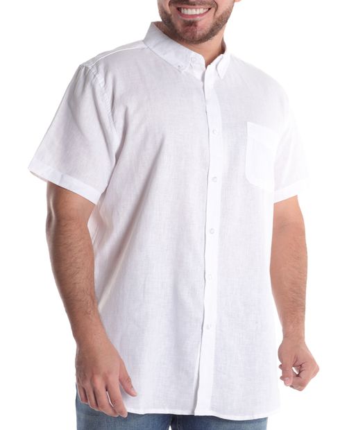 Camisa casual de lino Gents regular fit blanca heather para hombre