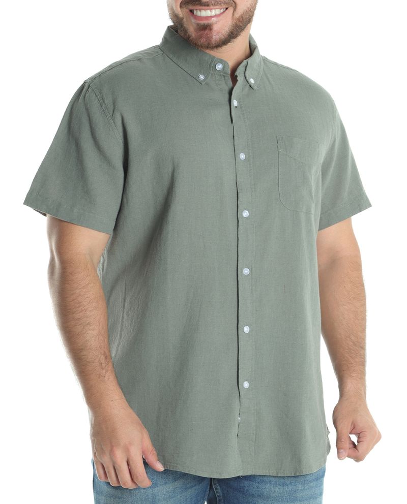 104606799-Camisa-casual-de-lino-Gents-verde-oscuro-para-hombre