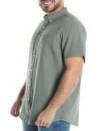 104606799-Camisa-casual-de-lino-Gents-verde-oscuro-para-hombre