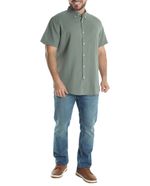 104606799-Camisa-casual-de-lino-Gents-verde-oscuro-para-hombre