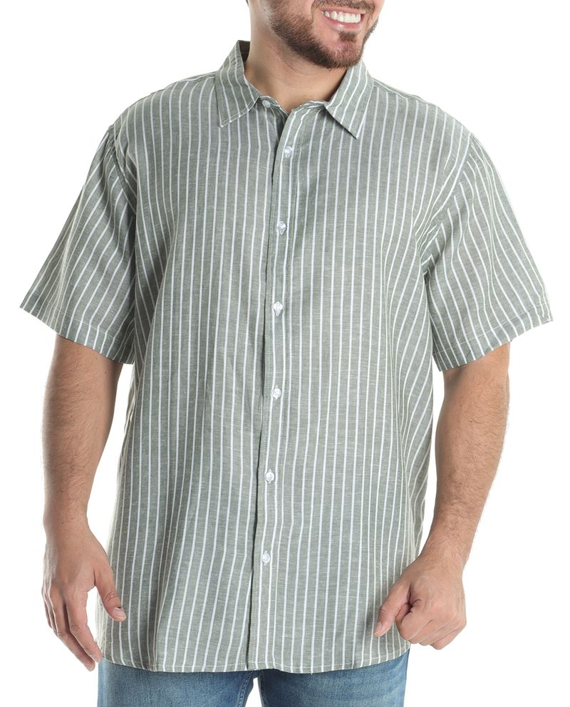 104606806-Camisa-casual-de-lino-Gents-verde-rayada-para-hombre