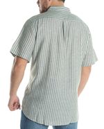 104606806-Camisa-casual-de-lino-Gents-verde-rayada-para-hombre