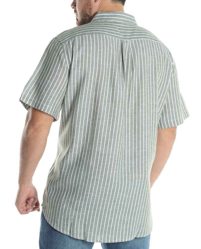 104606806-Camisa-casual-de-lino-Gents-verde-rayada-para-hombre