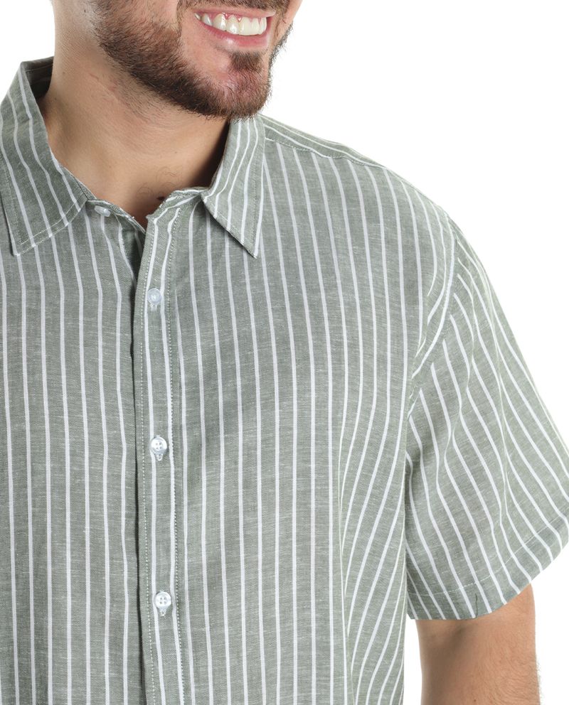 104606806-Camisa-casual-de-lino-Gents-verde-rayada-para-hombre