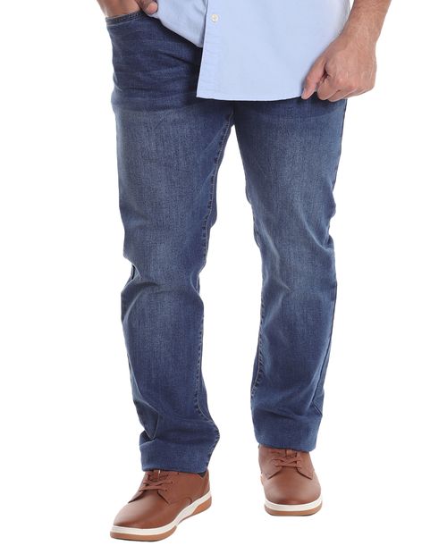 Vaqueros de mezclilla azul de corte slim para hombre