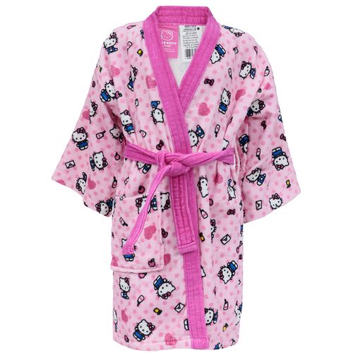 Bata de baño rosada con estampado de Hello Kitty para niña