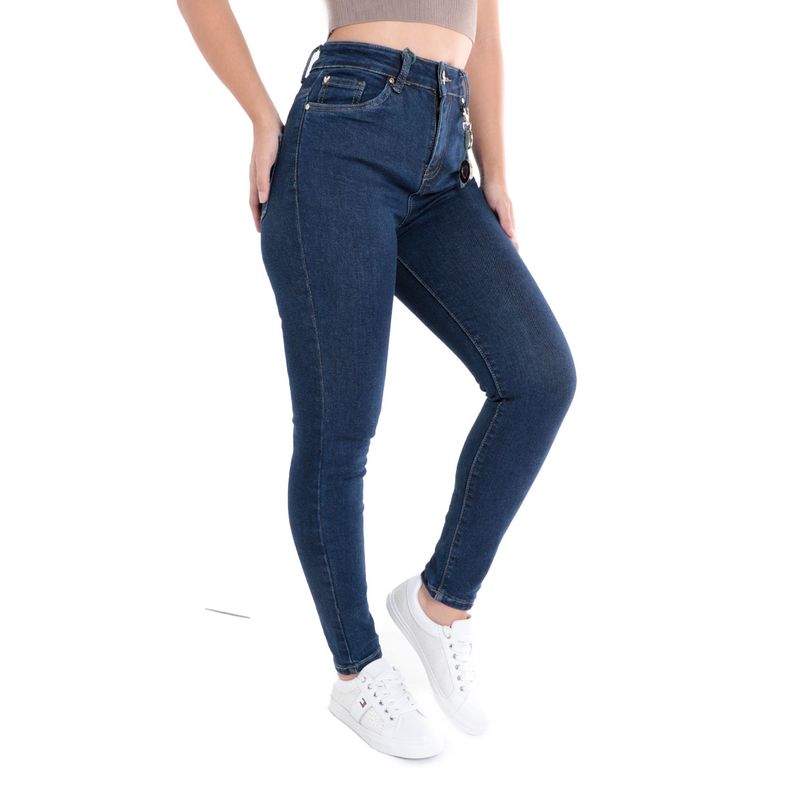 Mezclilla Jeans Mujer A La Cintura Jeans Most Wanted Skinny Azul