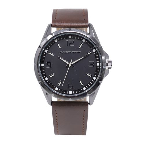 Reloj Skechers análogo de cuero café para hombre