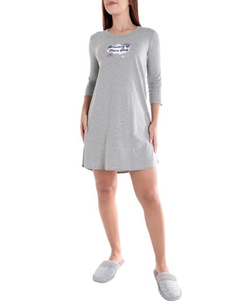 Camisón Rampage gris mangas 3/4 para mujer