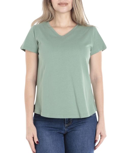 Camiseta Nicolle verde manga corta para mujer