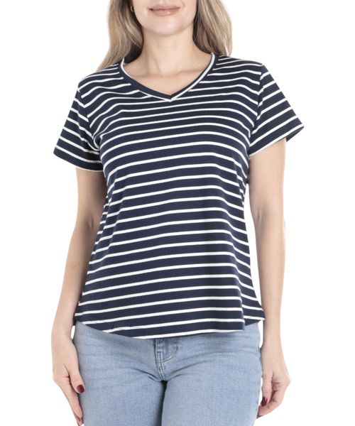 Camiseta Nicolle rayada manga corta para mujer