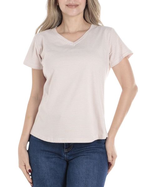 Camiseta Nicolle rayada manga corta para mujer