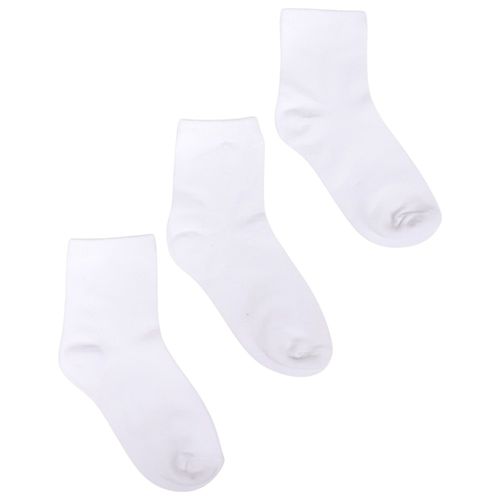 Set de 3 pares de calcetines blanco sólido para niño