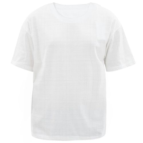 Camiseta blanca con cuadros para niño