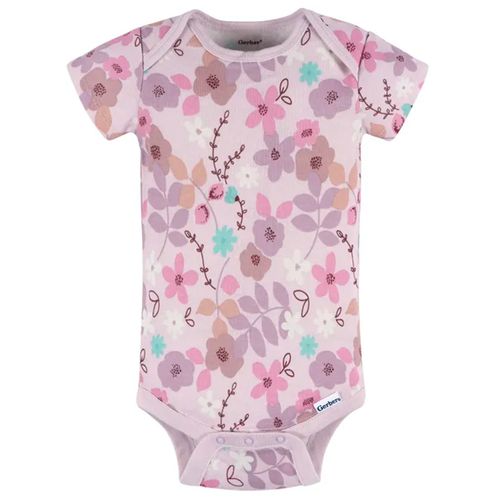 Mameluco rosado con estampado de flores para bebé niña