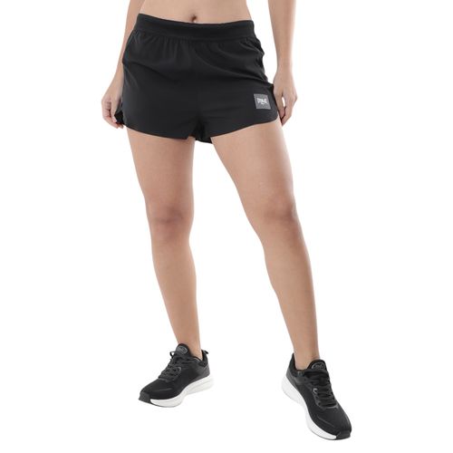 Short deportivo track Everlast negro sólido para mujer