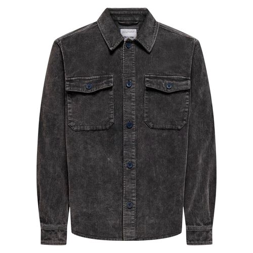 Camisa casual regular fit Only & Sons gris con textura para hombre